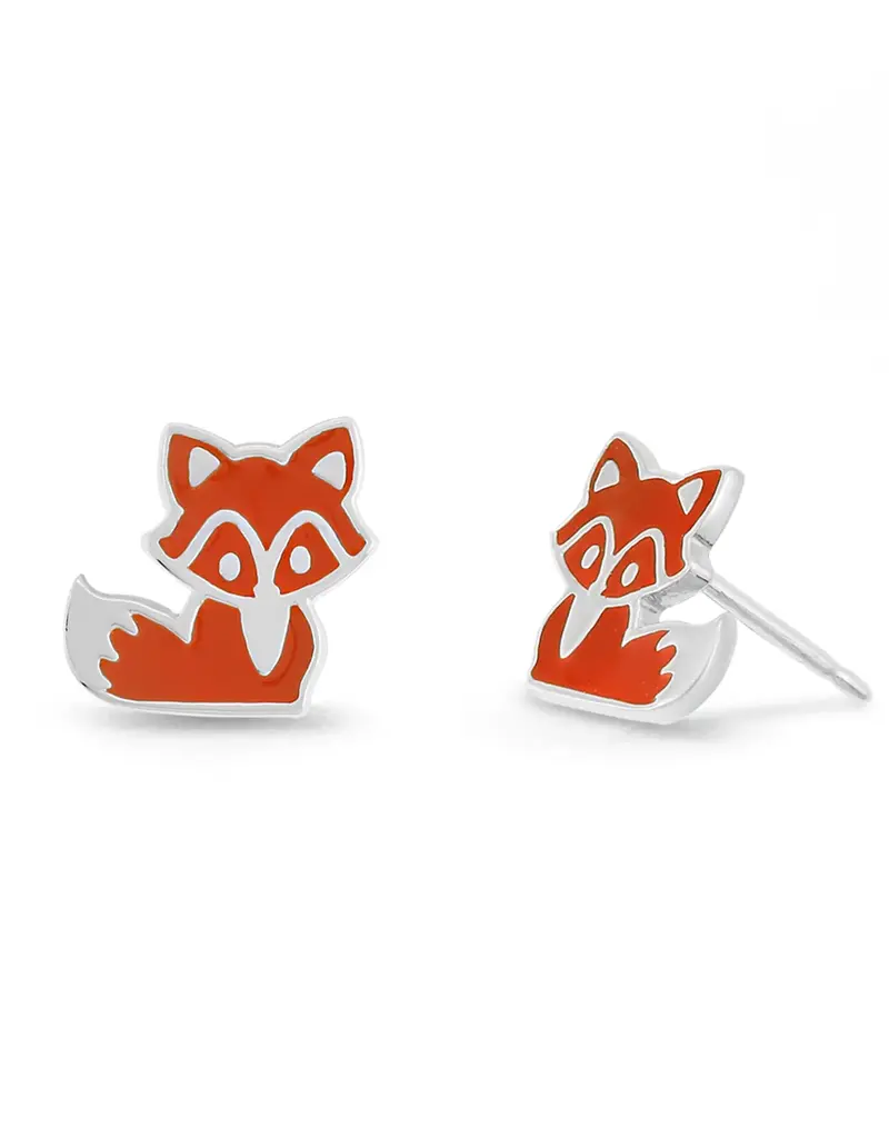 Boma Orange Fox Stud Earrings