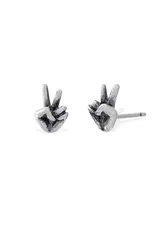 Boma Peace Sign Hand Stud Earrings