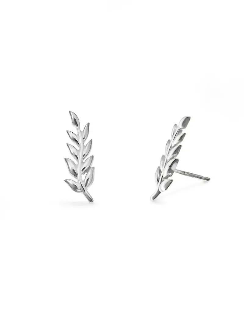 Boma Leaf Crawler Stud Earrings