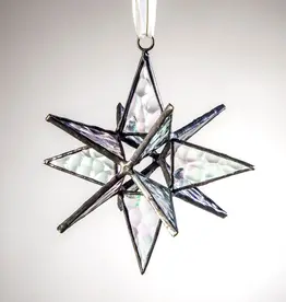 J. Devlin Moravian Star Clear Iridized Stained Glass Ornament