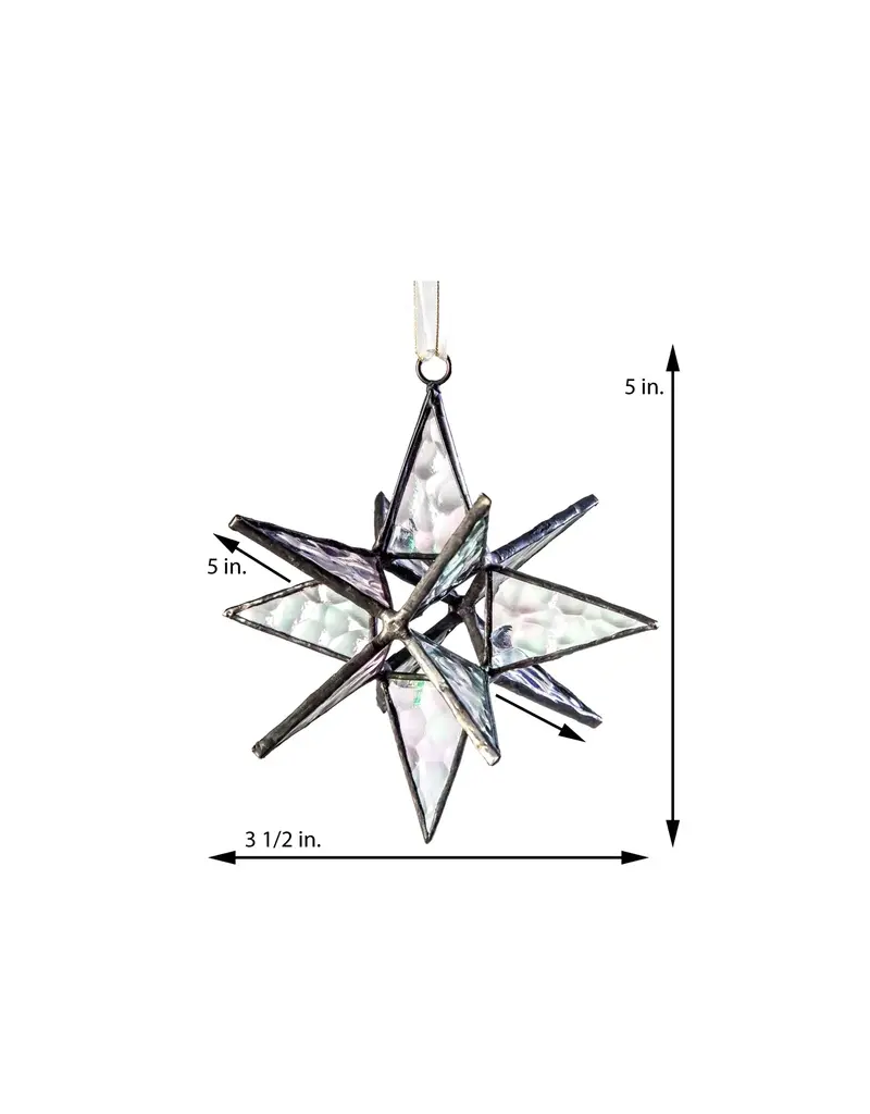 J. Devlin Moravian Star Clear Iridized Stained Glass Ornament