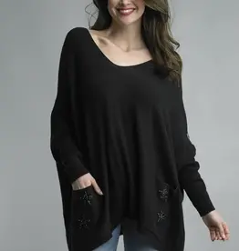 Tempo Paris Pocket Knit Star Poncho