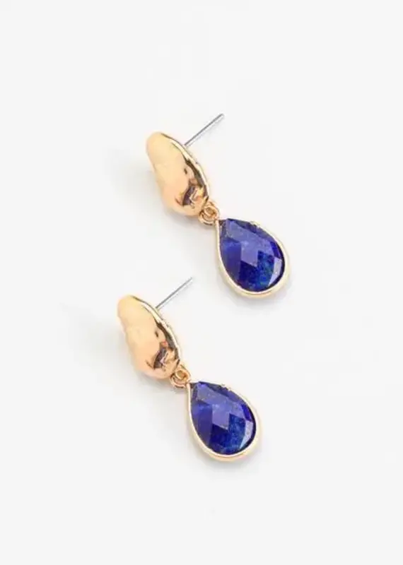 Nakamol Chicago Lapis & Gold Post Earrings