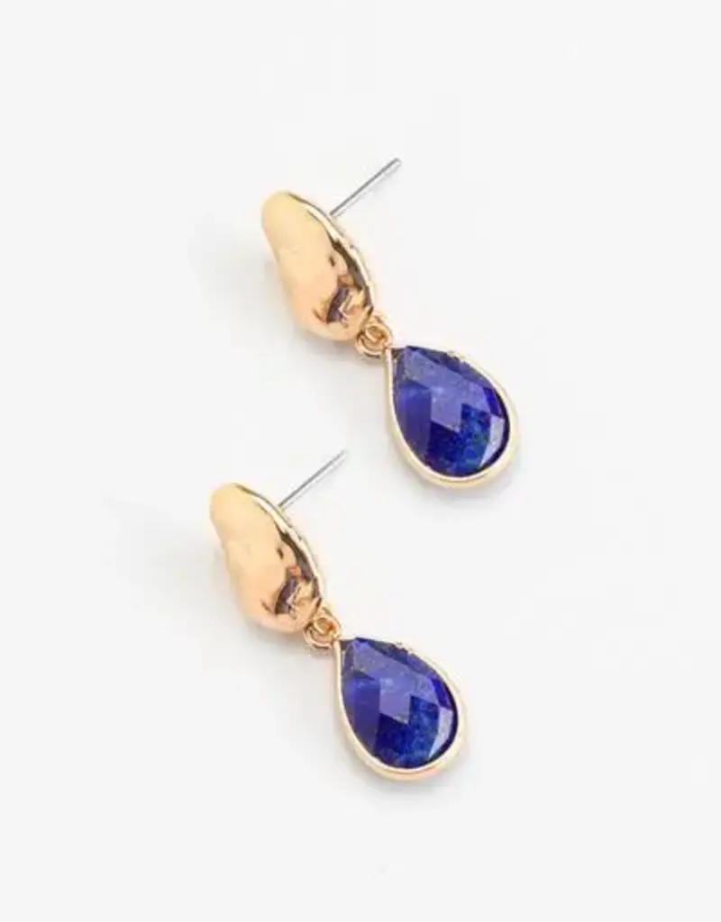 Nakamol Chicago Lapis & Gold Post Earrings