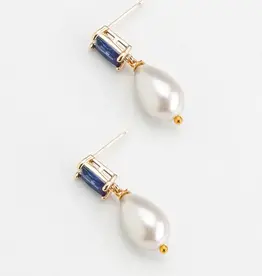 Nakamol Chicago White Pearl Drop Post Earrings