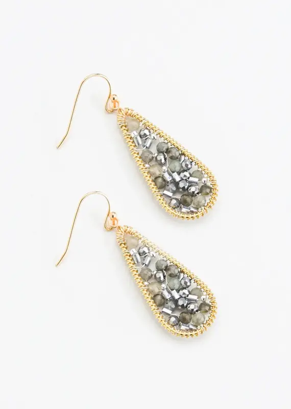 Nakamol Chicago Gold Spiral Beaded Drop Earrings