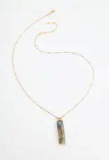 Nakamol Chicago Labradorite Rectangle Pendant Necklace