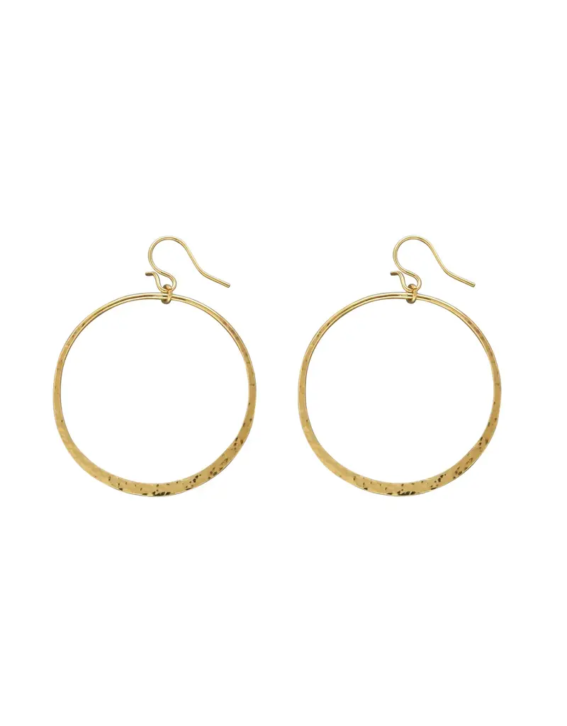 Mark Steel Hammered Hoop Earrings