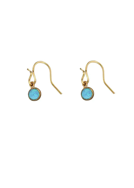 Mark Steel Blue Opal Cab Earrings