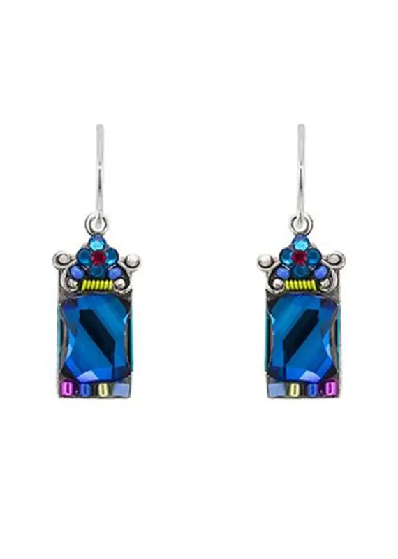 Firefly Bermuda Blue Rectangle Earrings