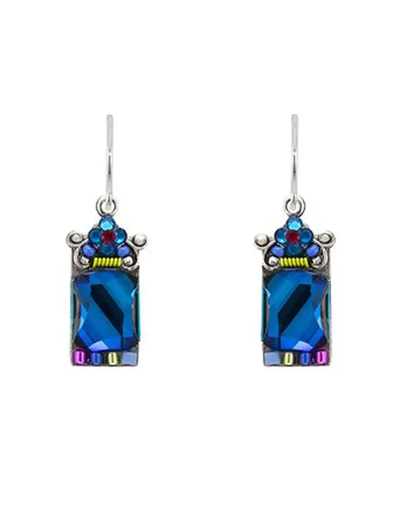 Firefly Bermuda Blue Rectangle Earrings