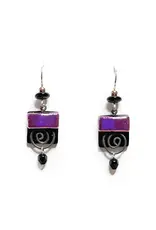 DeVeer Designs Metallic Purple Spiral Dangle Earrings