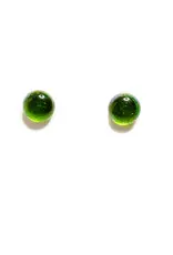 DeVeer Designs Light Green Glass Sphere Post Earrings