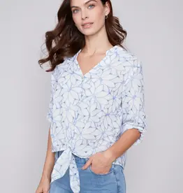 Charlie B Embroidered Cotton Poplin Blouse