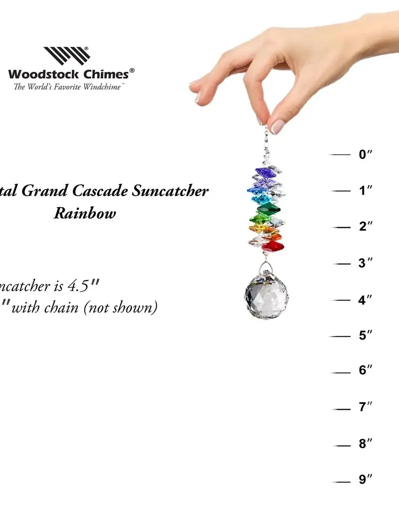 Woodstock Chimes Grand Crystal Rainbow Cascade Suncatcher
