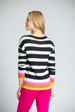 APNY Floral Sweater With Rainbow Cuffs
