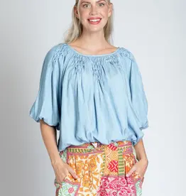 APNY Pintuck Blouse With Side Tie