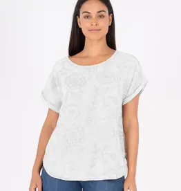 M Made In Italy Floral Embroidered Top