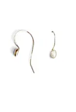 Mark Steel White Opal Cab Earrings