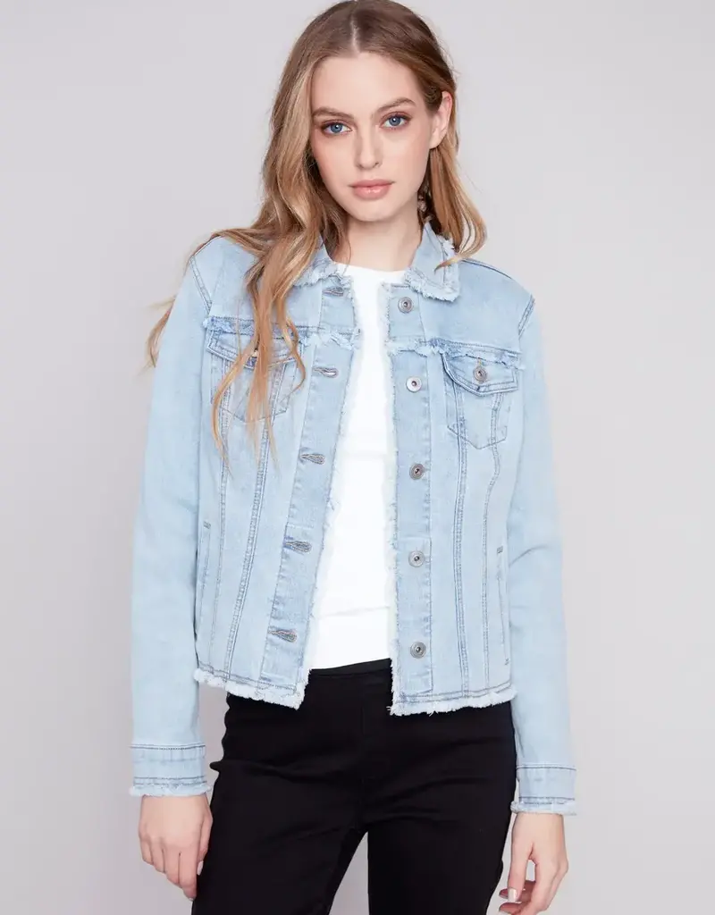 Charlie B Jean Jacket with Frayed Edges