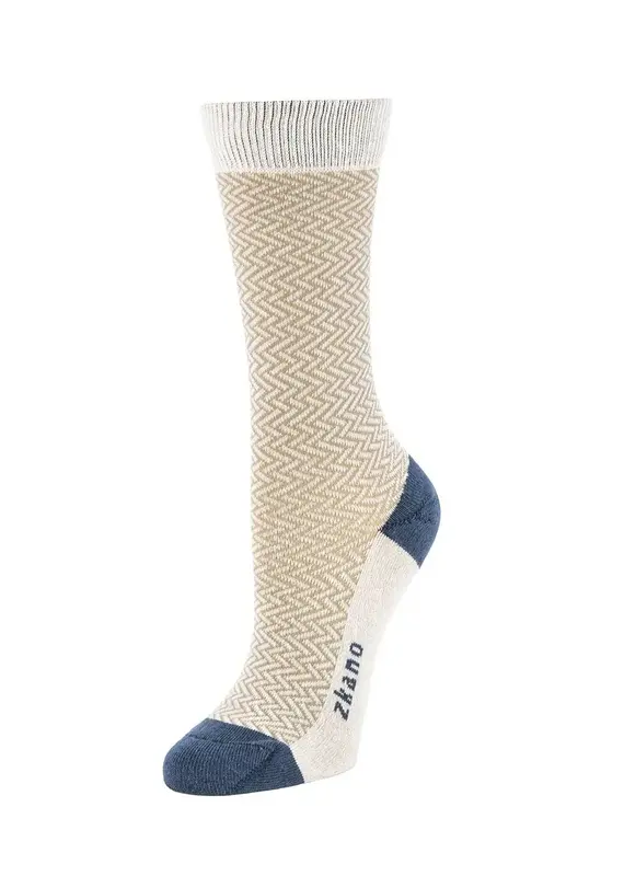 Zkano Basketweave Texture Organic Cotton Crew Socks