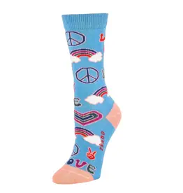 Zkano Peace & Love Organic Cotton Crew Socks