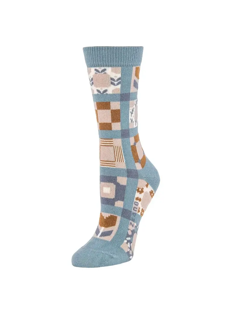 Zkano Quilted Tapestry Organic Cotton Crew Socks
