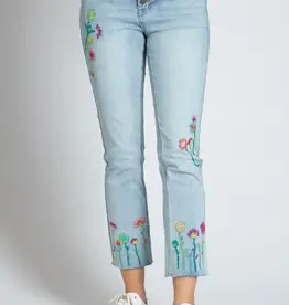 APNY Embroidered Straight Leg Jeans