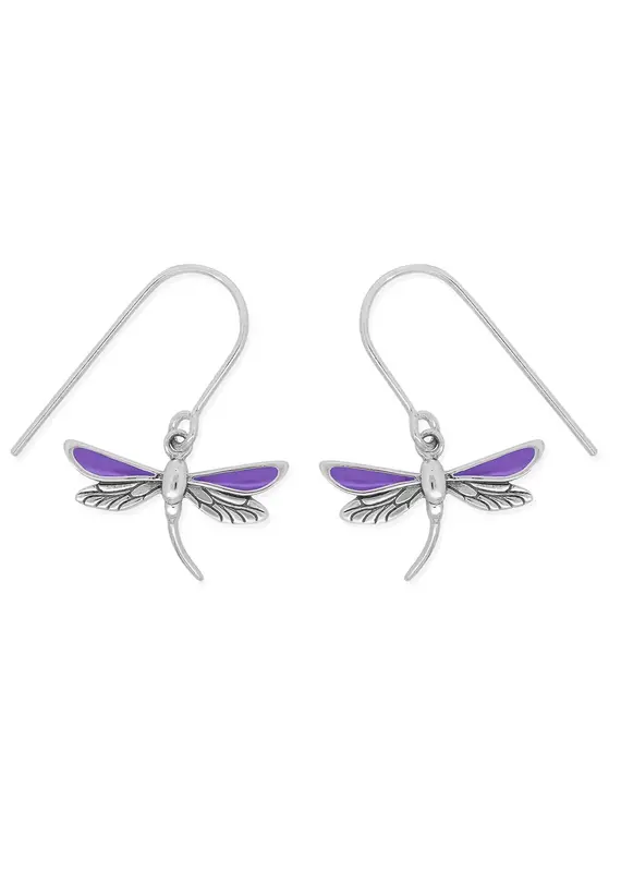Boma Dragonfly Dangle Earrings with Enamel