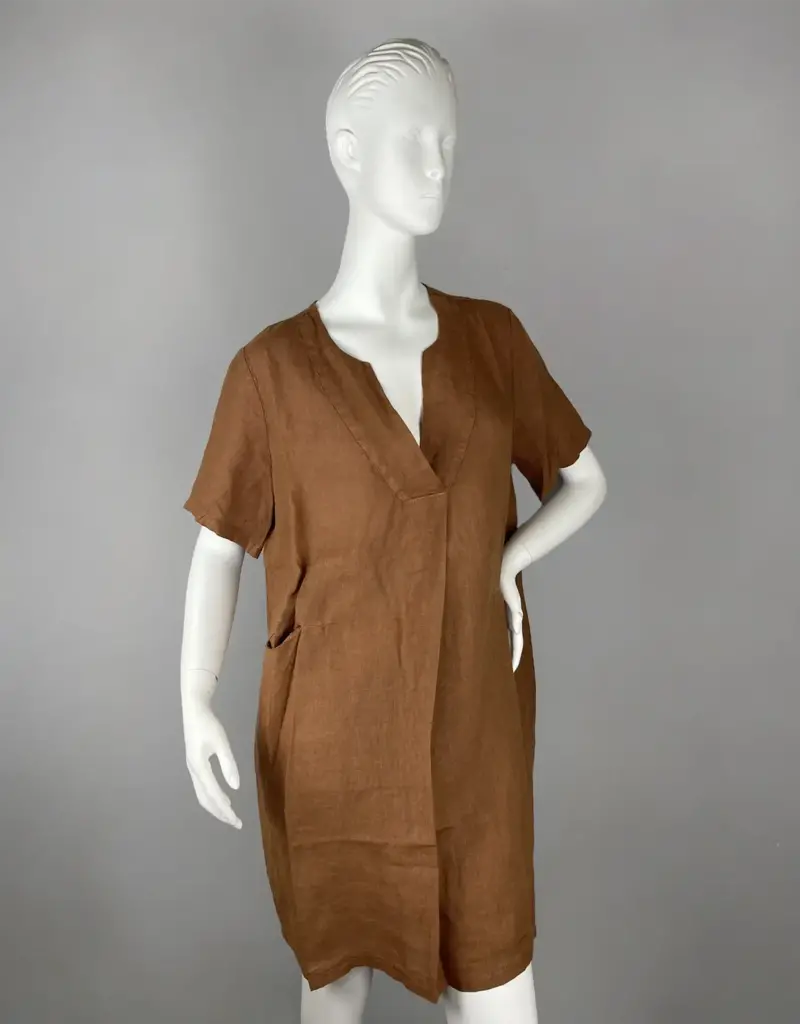 Avvolto Solid Linen Tunic Dress