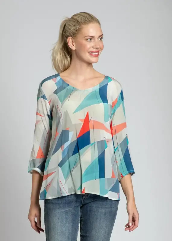 APNY 3/4 Sleeve V-Neck Top