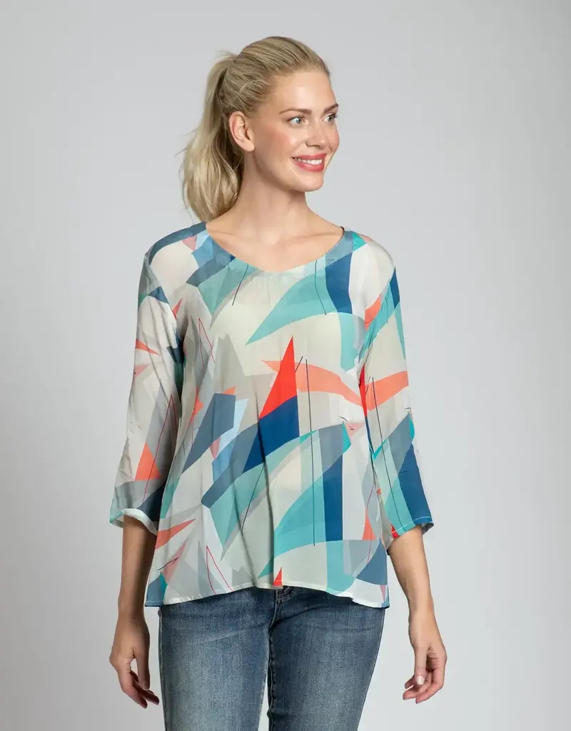 APNY 3/4 Sleeve V-Neck Top