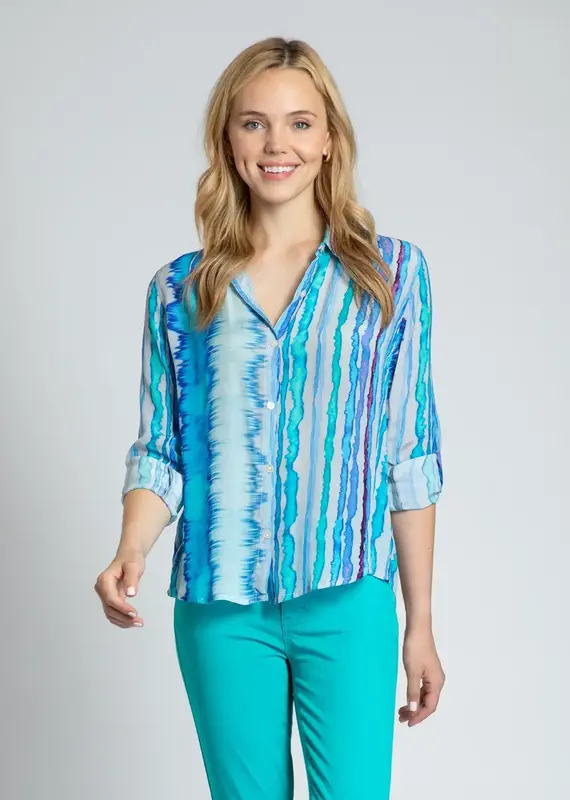 APNY Tab Sleeve Button Up Top