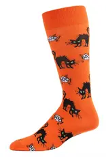 Infinity Classics Scary Halloween Black Cat Novelty Crew Socks