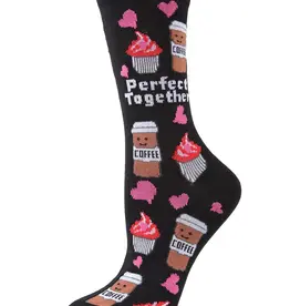 Infinity Classics Perfect Together Coffee & Cupcake Bamboo Blend Crew Socks