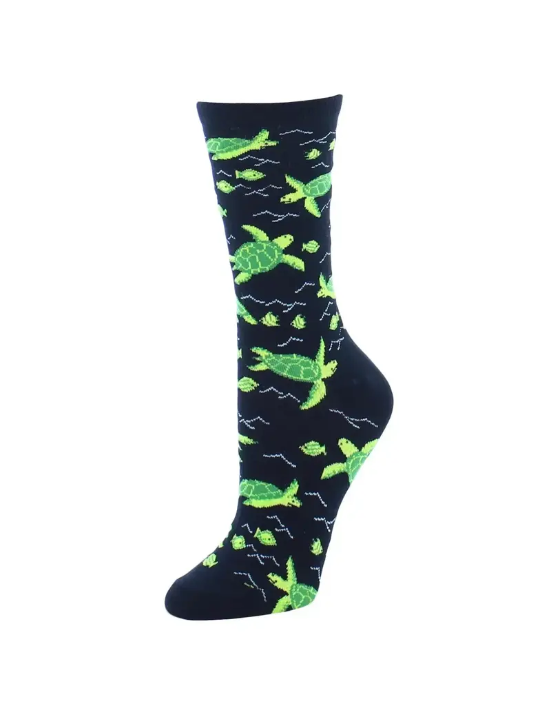 Infinity Classics Turtle Time Bamboo Blend Crew Socks