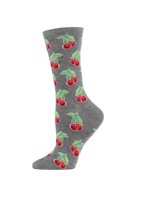 Infinity Classics Cherries Bamboo Blend Crew Socks