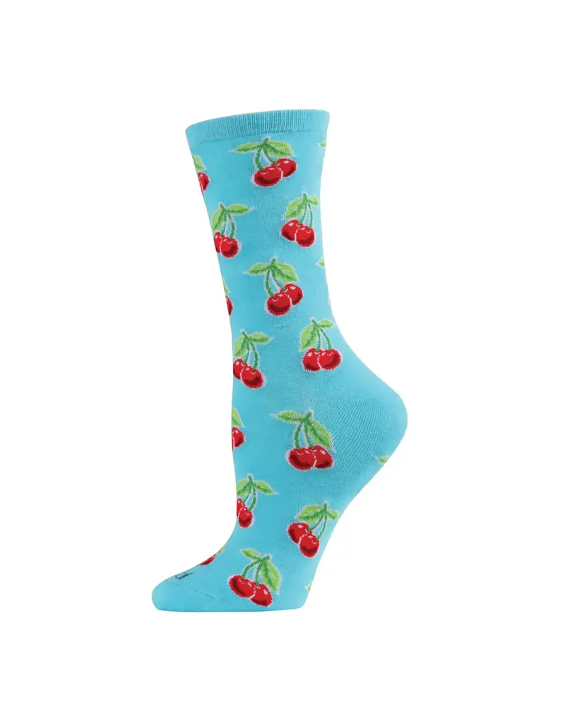 Infinity Classics Cherries Bamboo Blend Crew Socks