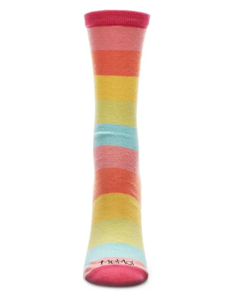 Infinity Classics Multicolor Stripe Splash Bamboo Blend Crew Socks