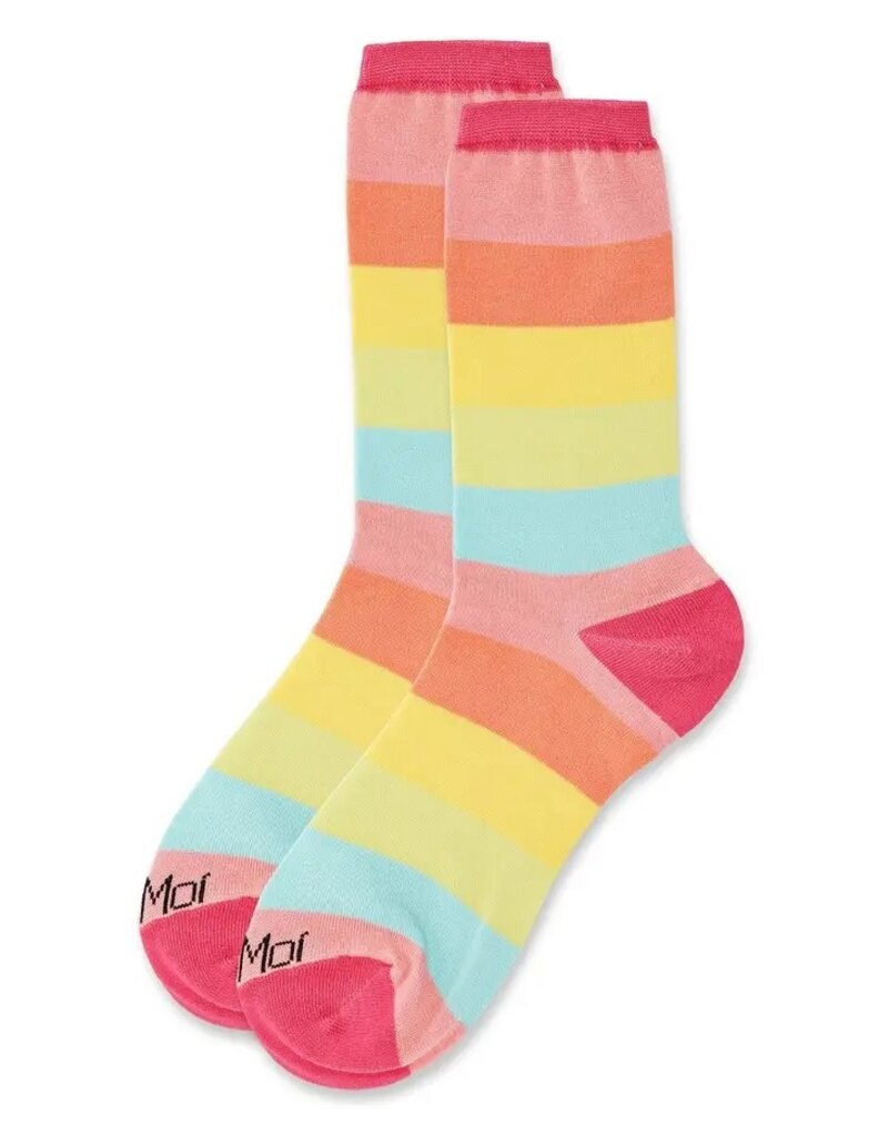 Infinity Classics Multicolor Stripe Splash Bamboo Blend Crew Socks