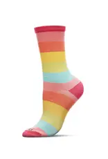 Infinity Classics Multicolor Stripe Splash Bamboo Blend Crew Socks