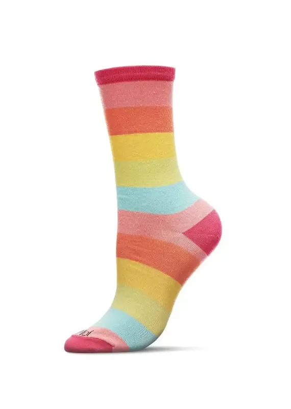 Infinity Classics Multicolor Stripe Splash Bamboo Blend Crew Socks