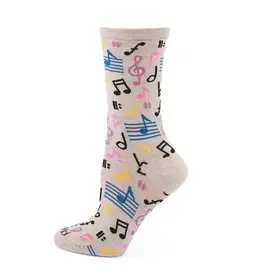 Infinity Classics Musical Notes Bamboo Blend Crew Socks