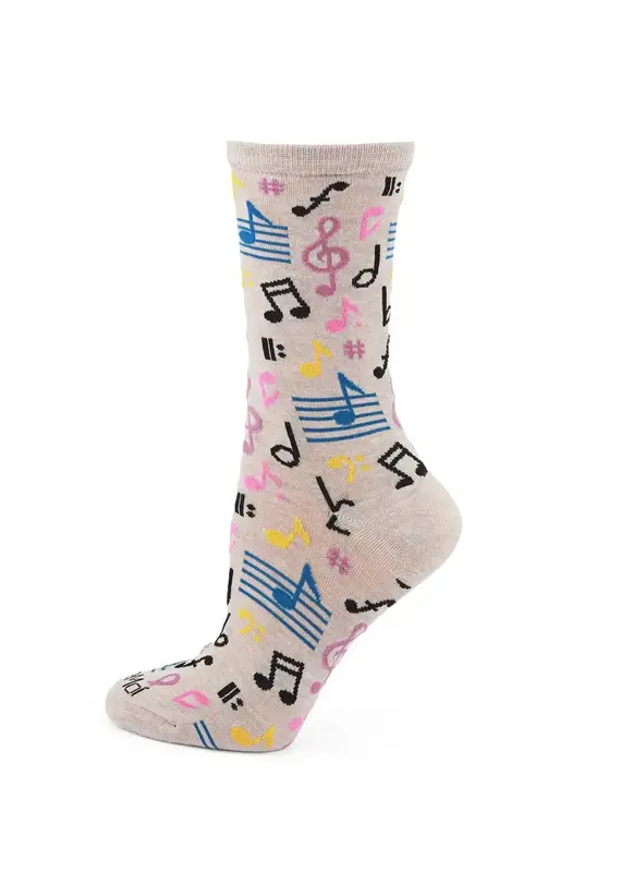 Infinity Classics Musical Notes Bamboo Blend Crew Socks