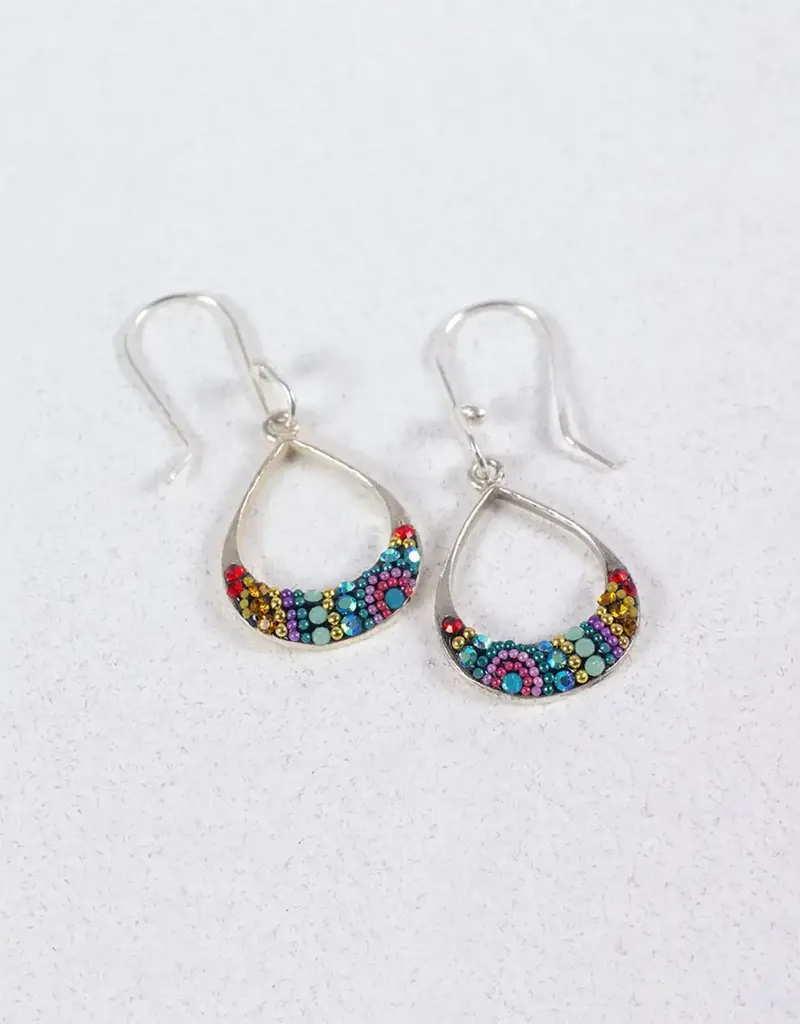 Mosaico Petite Round Moon Drop Earrings