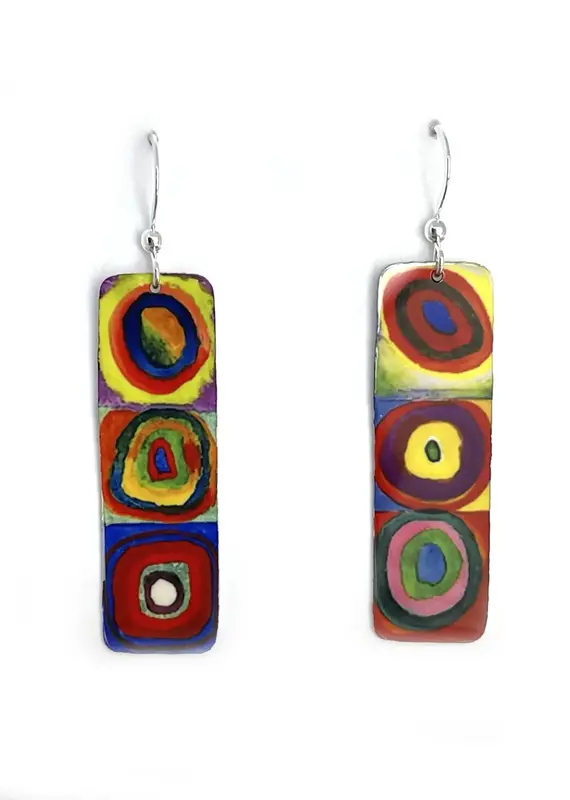 Artista Kandinsky Long Rectangle Earrings