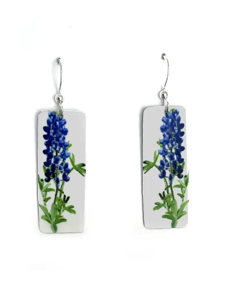 Artista Blue Bonnet Rectangle Earrings