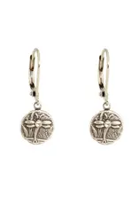 Baked Beads Etched Dragonfly Earrings