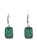 Baked Beads Enamel Buddha Earrings