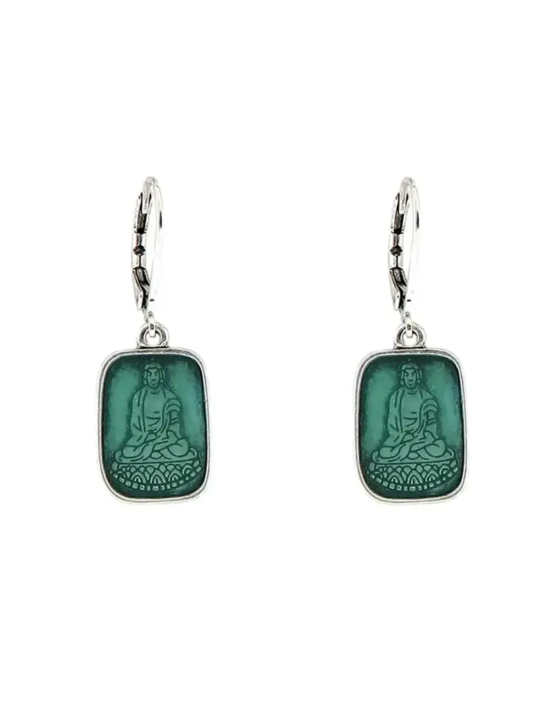 Baked Beads Enamel Buddha Earrings